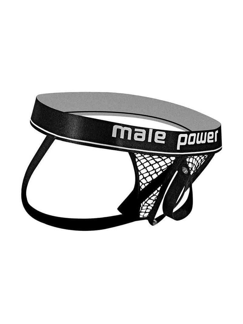 Male Power Cock Pit Net Cock Ring Jock - S/ M - Black