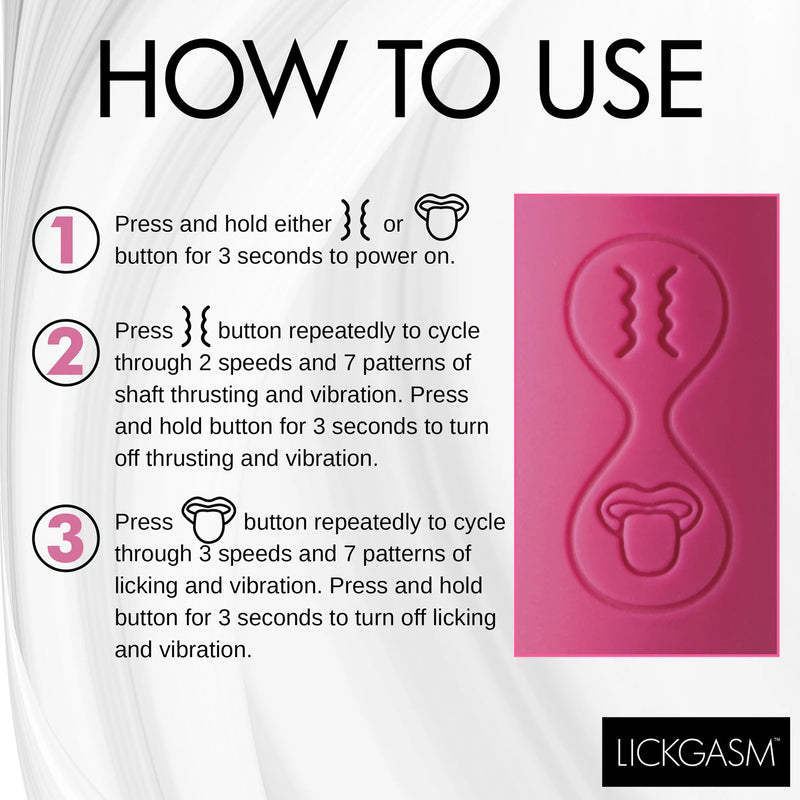 XR Brands Tease and Please Thrusting and Licking Vibrator - Fuchsia