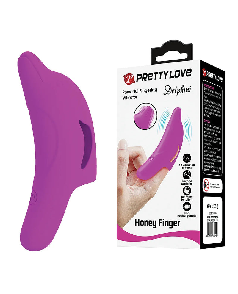 Pretty Love Delphini Dolphin Honey Finger Vibrator - Fuchsia