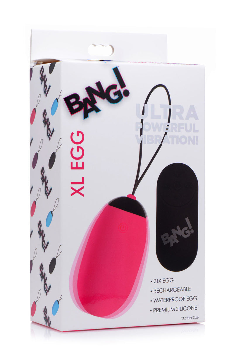 XR Brands Bang XL Silicone Vibrating Egg - Pink