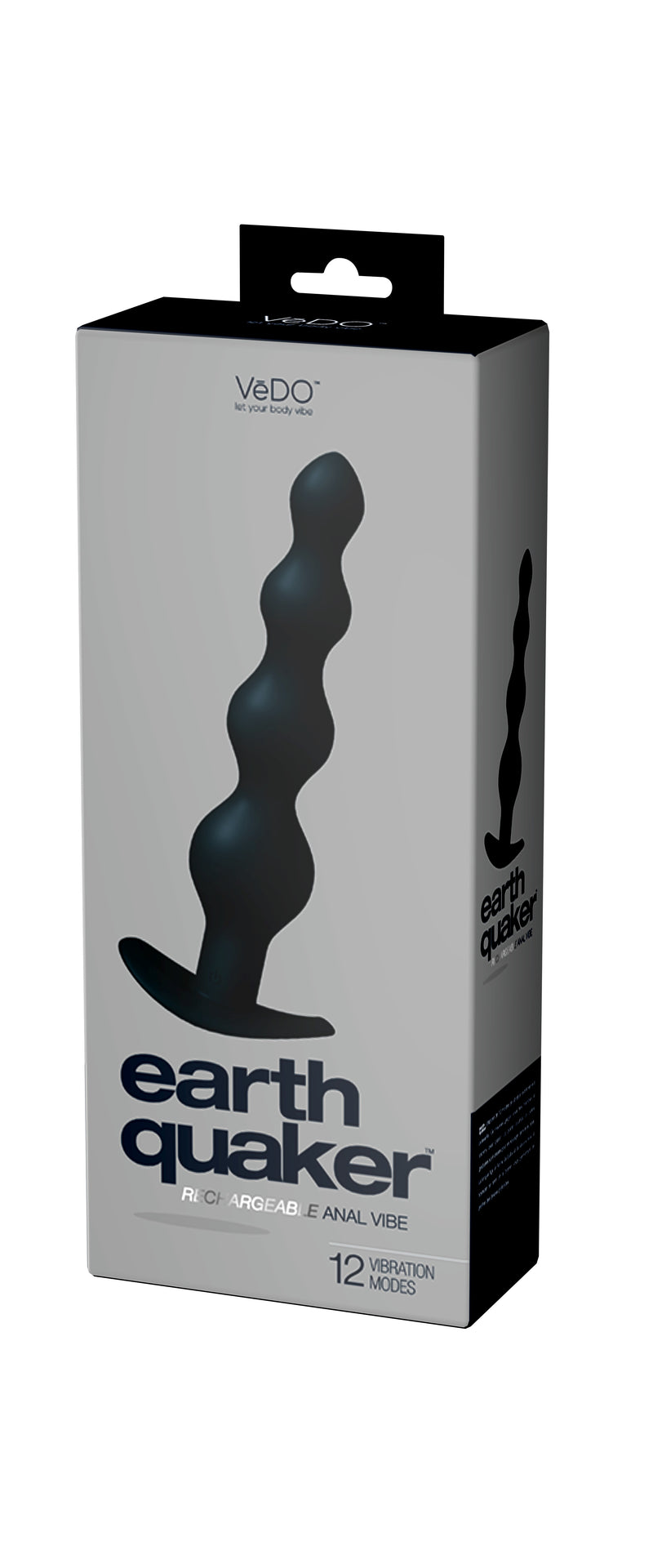 VeDO Earth Quaker Rechargeable Anal Vibe - Just Black