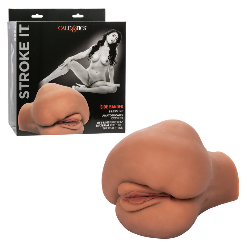 CalExotics Stroke It Side Banger - Brown - Stroker Masturbator - Realistic Body Part Stroker