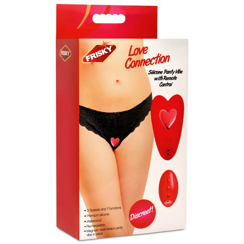 XR Brands Love Connection Silicone Panty Vibe With Remote Control - Red
