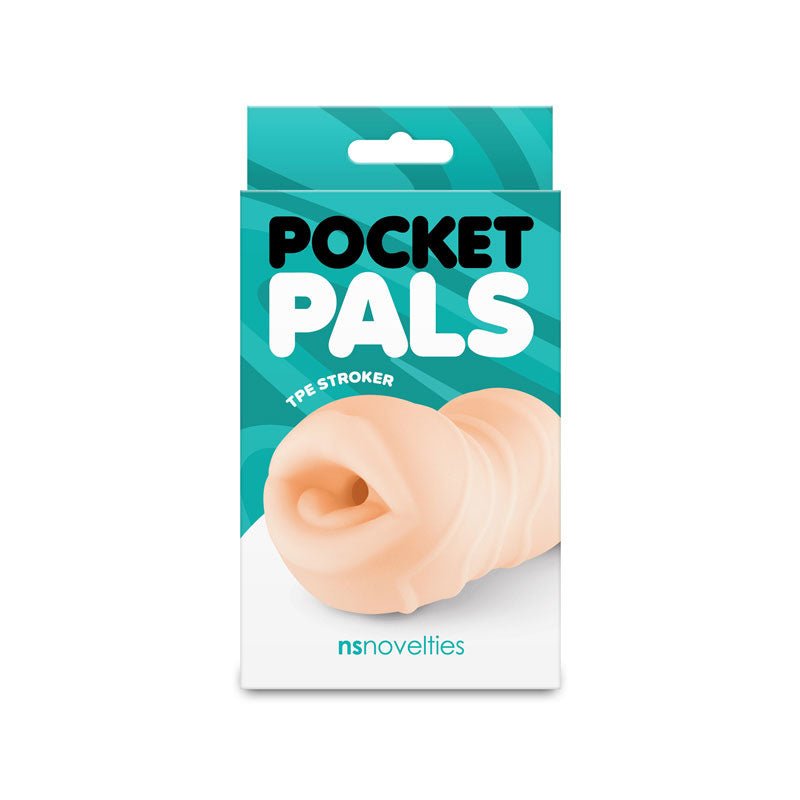 NS Novelties Pocket Pals - Mouth Stroker - White - Stroker Masturbator - Realistic Pocket Pussy - Mini Stroker