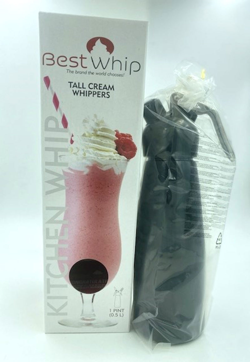 J.S. Marketing Tall Cream Whipper 1 Pint - Black