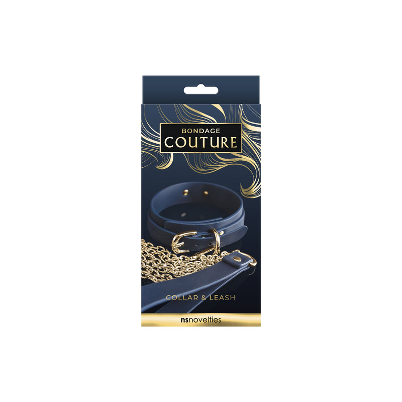 nsnovelties Bondage Couture - Collar and Leash - Blue