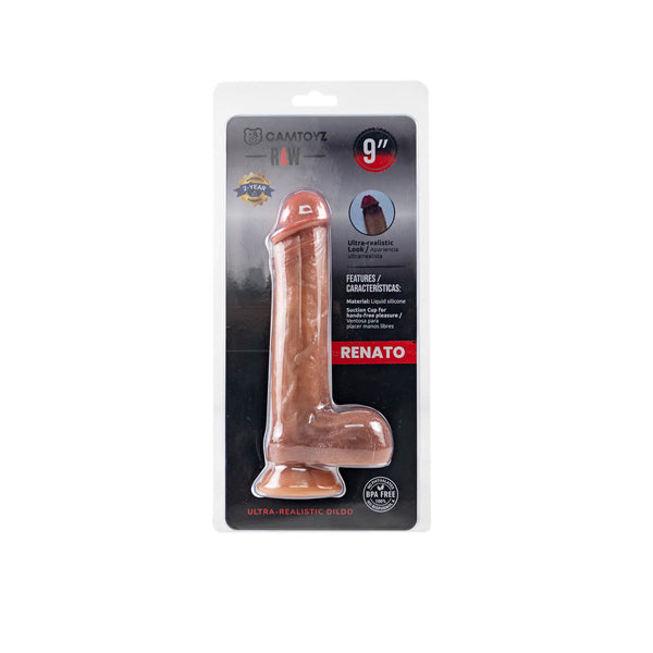 Camtoyz Raw Dildo Ultra Realistic Renato - Brown