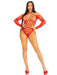 "Say My Name Rhinestone Crotchless Teddy - One Size - Red LA-89316REDOS"