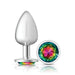 "Rainbow Round Gem Silver Metal Plug - Lg VB-CC9119"