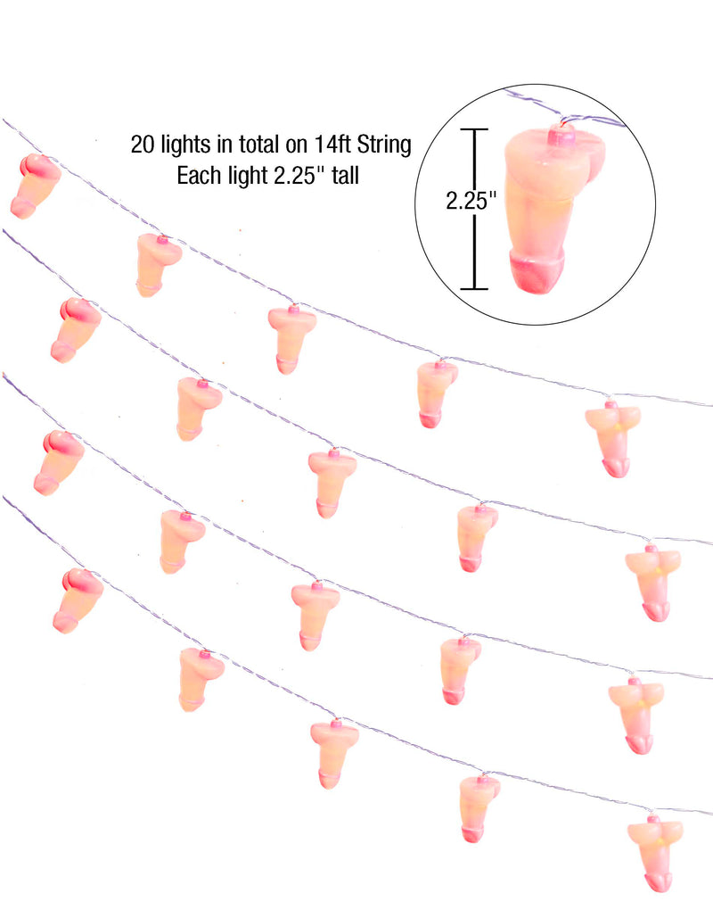 Little Genie Glitterati Penis String Lights - 20 Lights