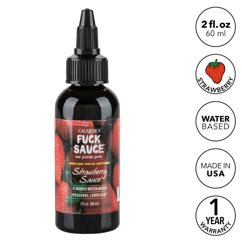 CalExotics Fuck Sauce Flavored Water-Based Personal Lubricant - Strawberry - 2 Fl. Oz.