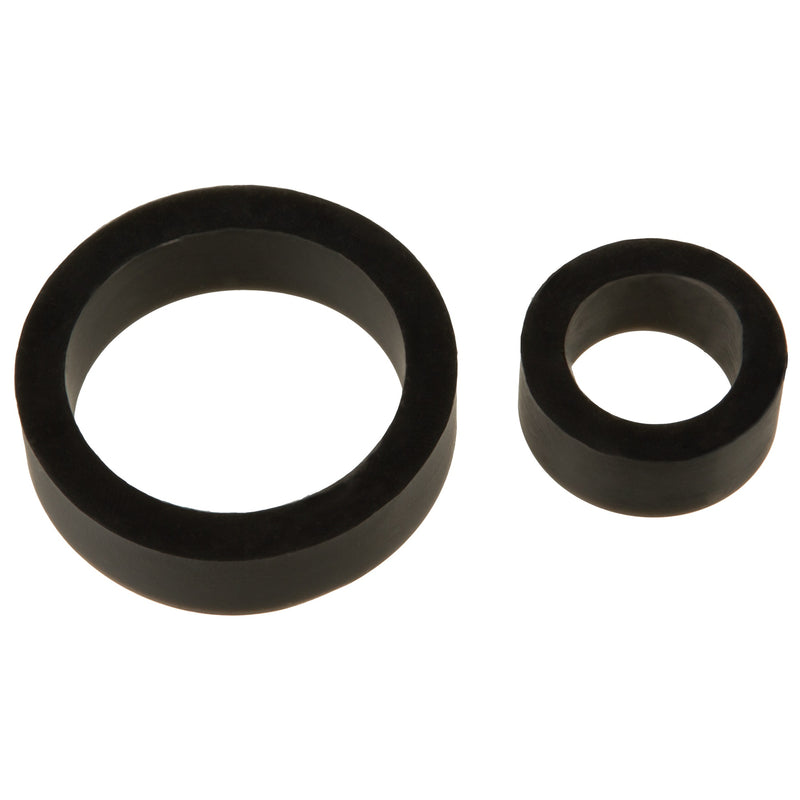Doc Johnson Titanmen Cock Ring Platinum Silicone Double Pack - Black