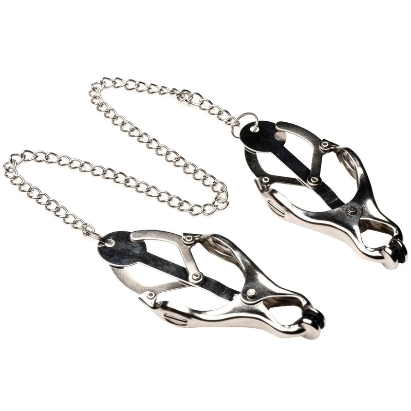 XR Brands Primal Spiked Clover Nipple Clamps - Silver
