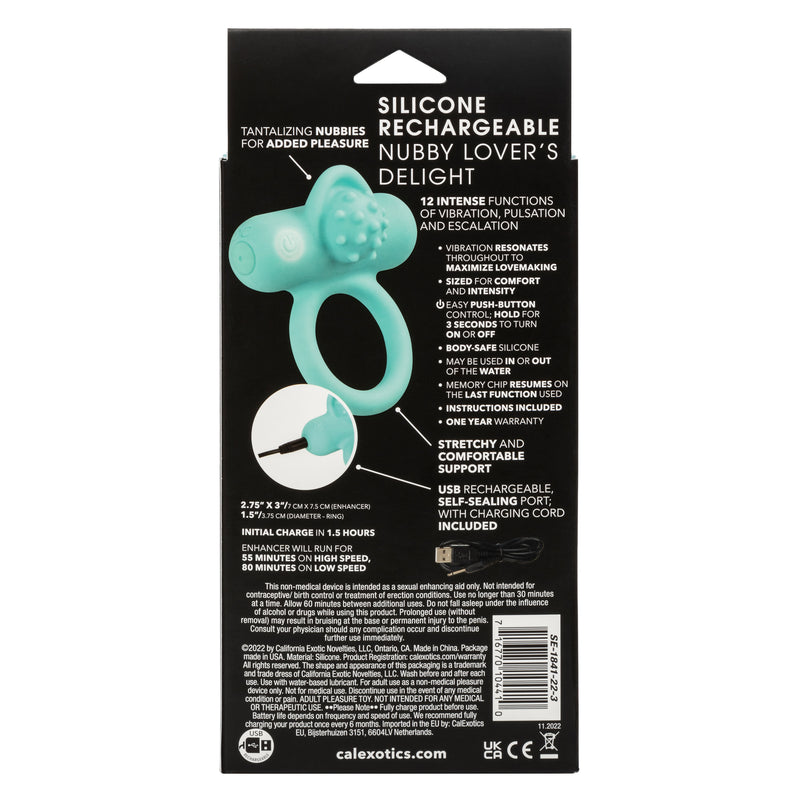 CalExotics Silicone Rechargeable Nubby Lover's Delight - Blue