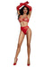 "Lace Bralette Panty Gloves - Os - Red DG-13963REDOS"