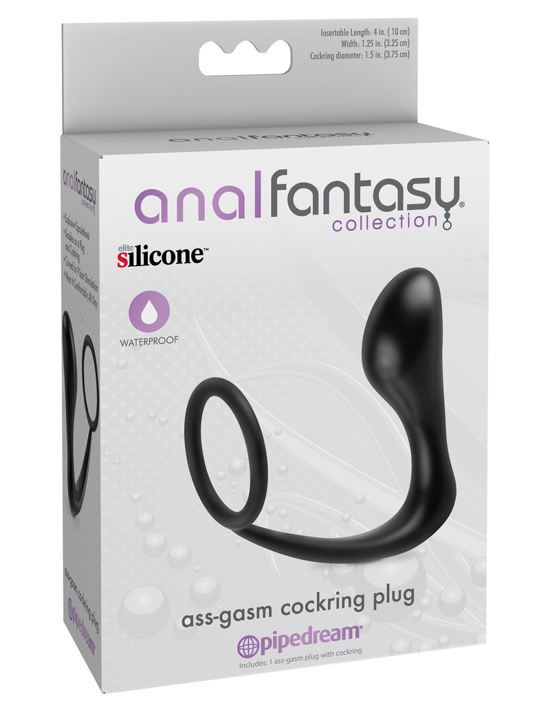 Pipedream Anal Fantasy Collection Ass Gasm Cockring Plug - Black