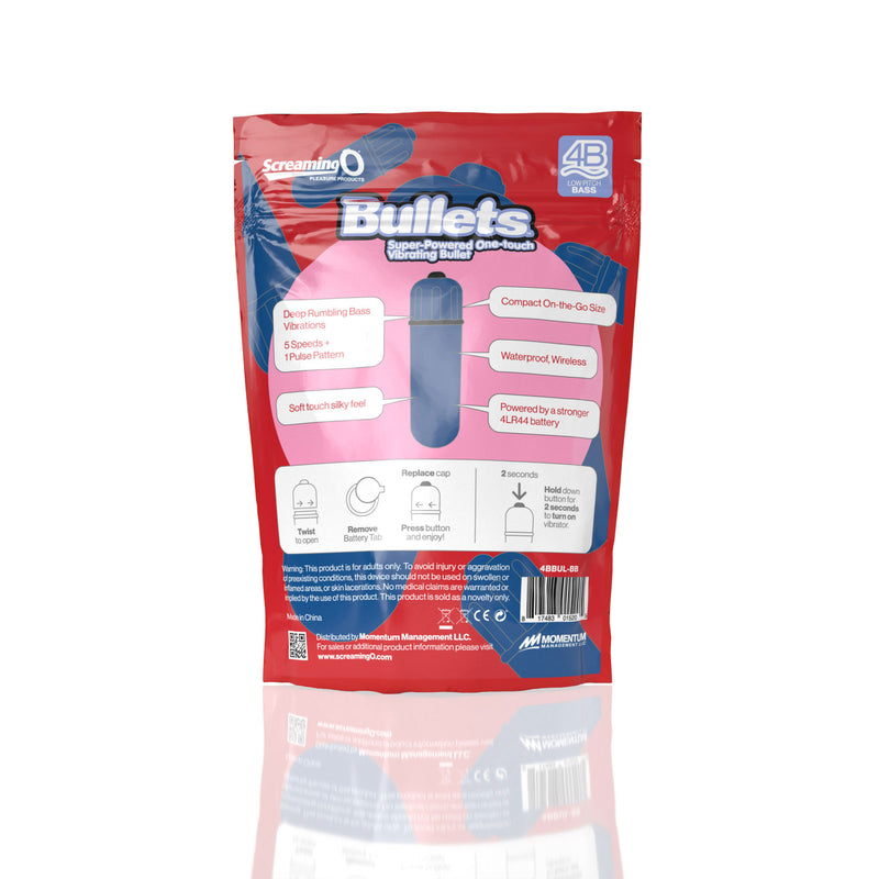 Screaming O Screaming O 4b - Bullet - Super Powered One Touch Vibrating Bullet - Blueberry