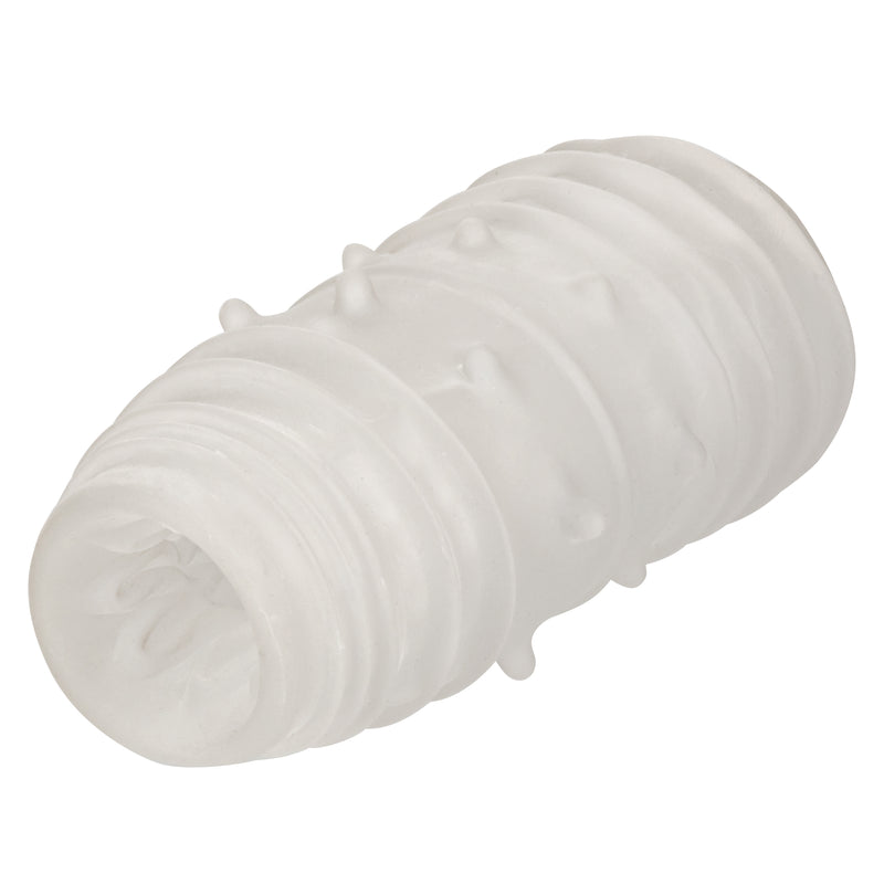 CalExotics Boundless Reversible Ribbed Stroker - Clear - Stroker Masturbator - Stroker Sleeve