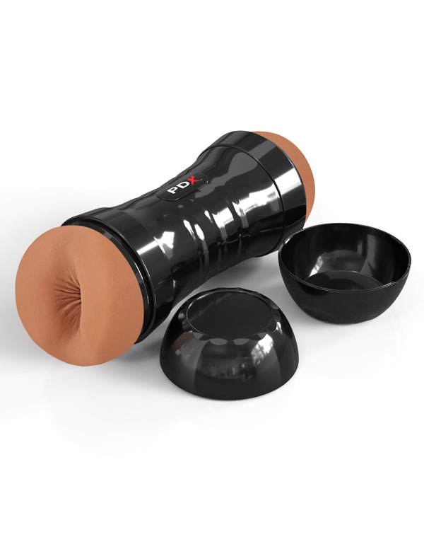 Pipedream PDX Extreme - Super Flip-a-Pussy Over - Brown - Realistic Stroker Masturbator - Canister Masturbation Cup