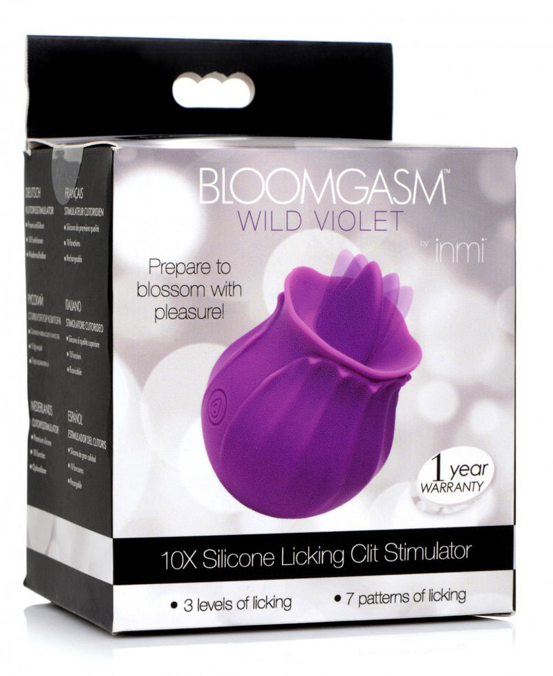 XR Brands Inmi - Bloomgasm Wild Violet Licking Silicone Stimulator - Violet