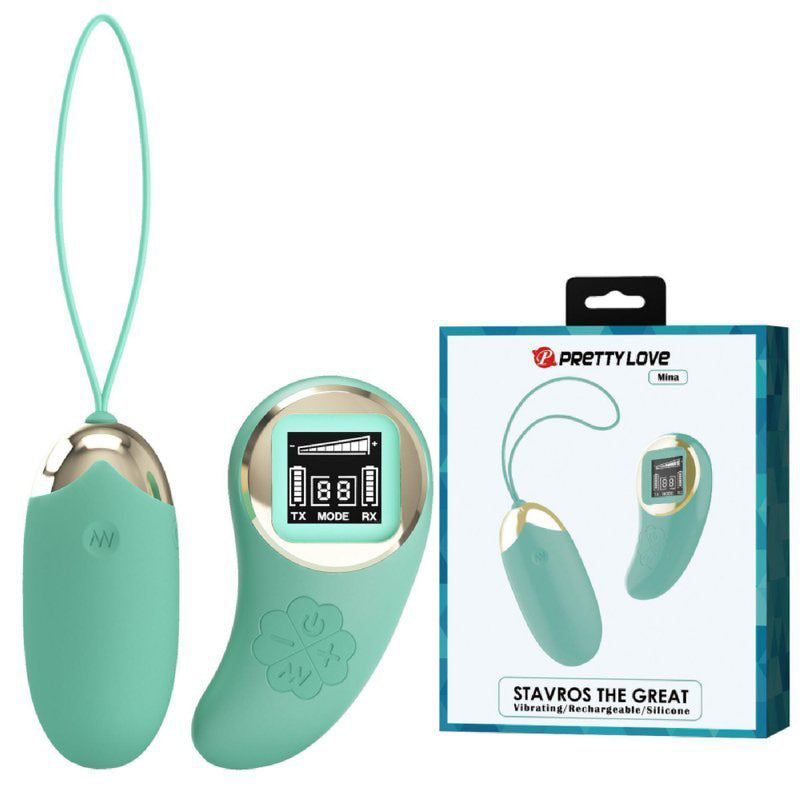 Pretty Love Mina Vibrating Remote Control Egg - Turquoise
