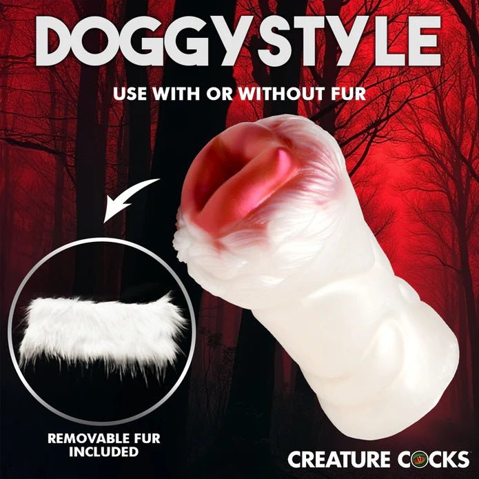 XR Brands Snow She-Wolf Silicone Stroker - White - Stroker Masturbator - Creature Stroker