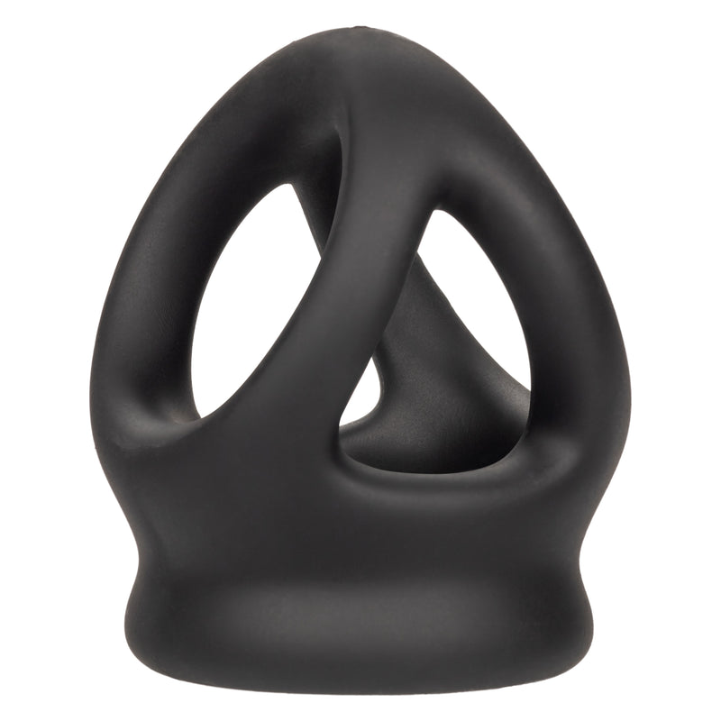 CalExotics Alpha Liquid Silicone Dual Cage and Ring - Black Ring - Black