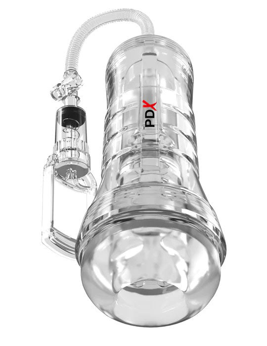 Pipedream PDX Elite Viewtube Vac XXL Pump Clear See-Thru EZ-Grip Pump Stroker - Clear - Stroker Masturbator - Penis Pump - Canister Masturbation Cup
