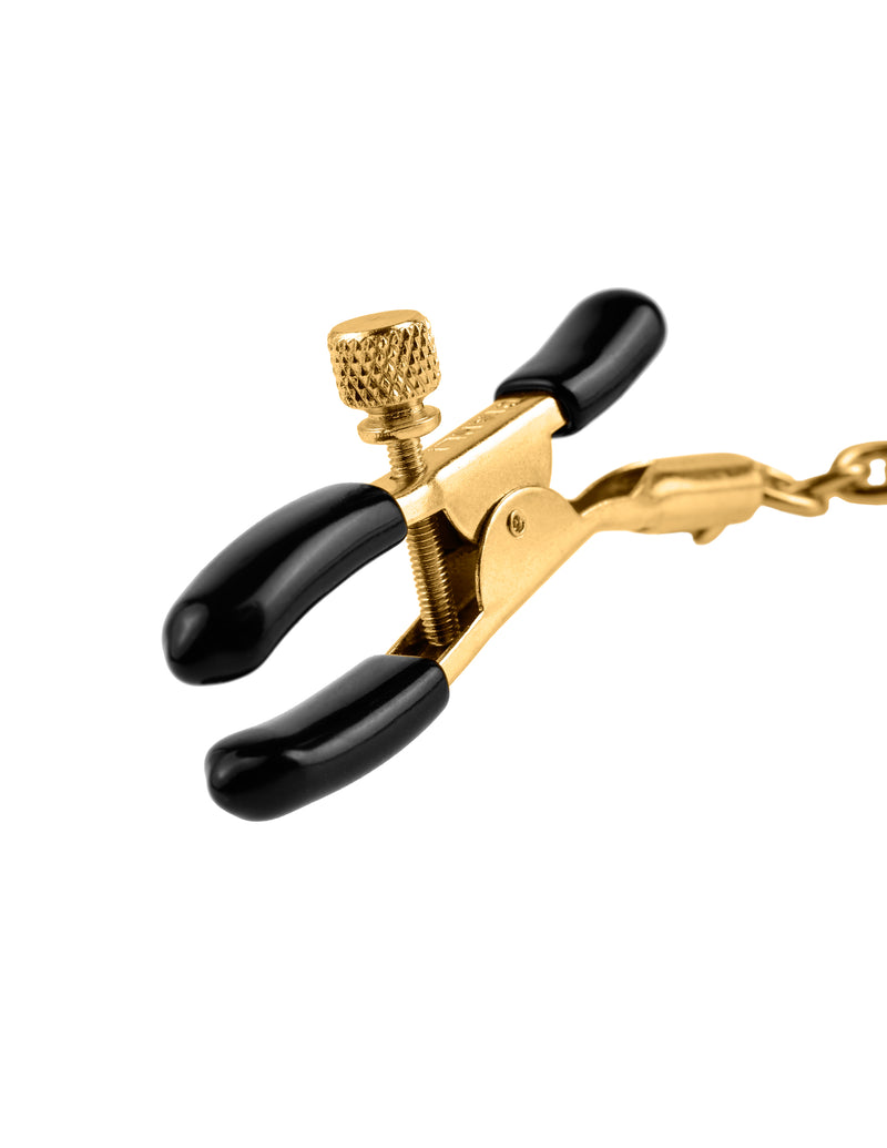 Pipedream Fetish Fantasy Gold Chain Nipple Clamps - Gold