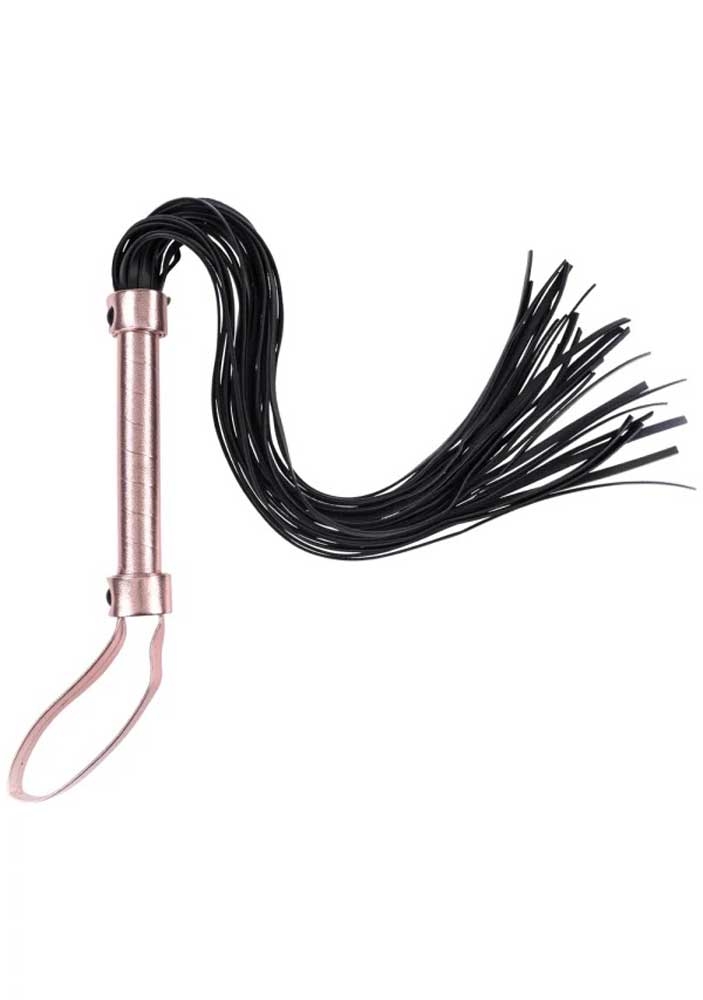 Sportsheets Brat Flogger - Black / Rose Gold