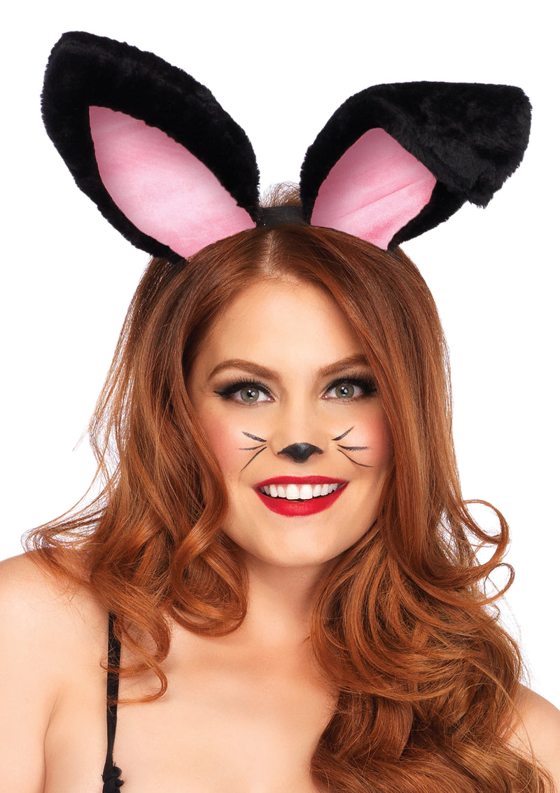 Leg Avenue Plush Bunny Rabbit Ears Headband - Black