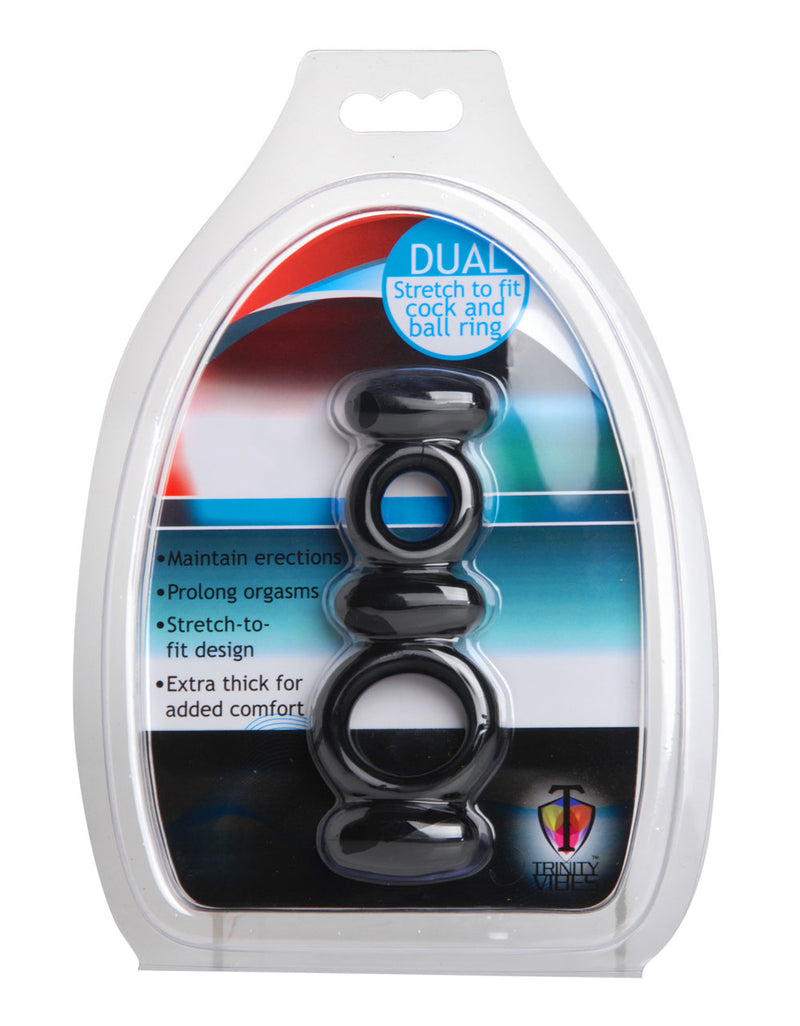 XR Brands Dual Stretch to Fit Cock and Ball Ring
