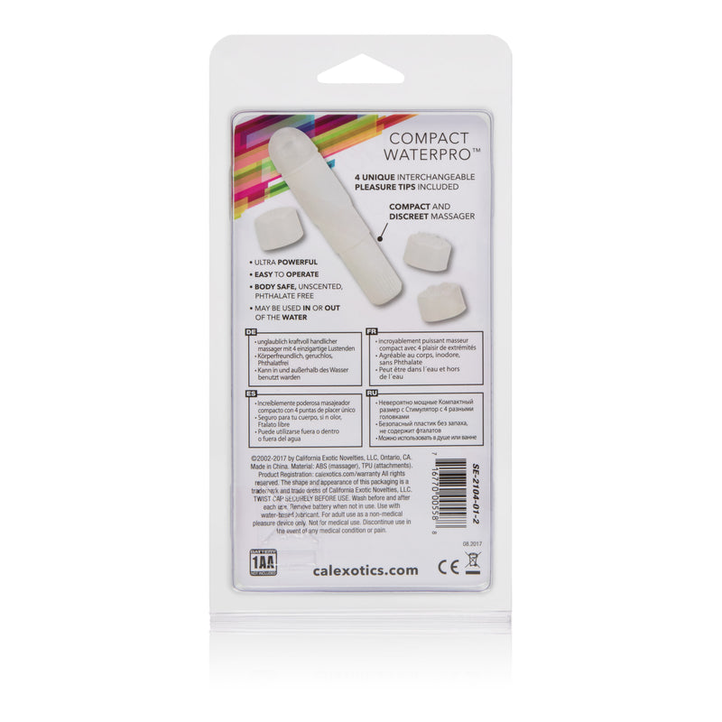 CalExotics Compact Waterproof Personal Travel Massager With 4 Tips - White