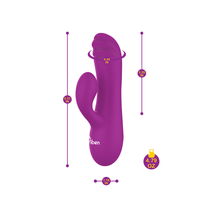 Viben Jolie Mini Pleasure Ridges Rabbit Vibe - Berry