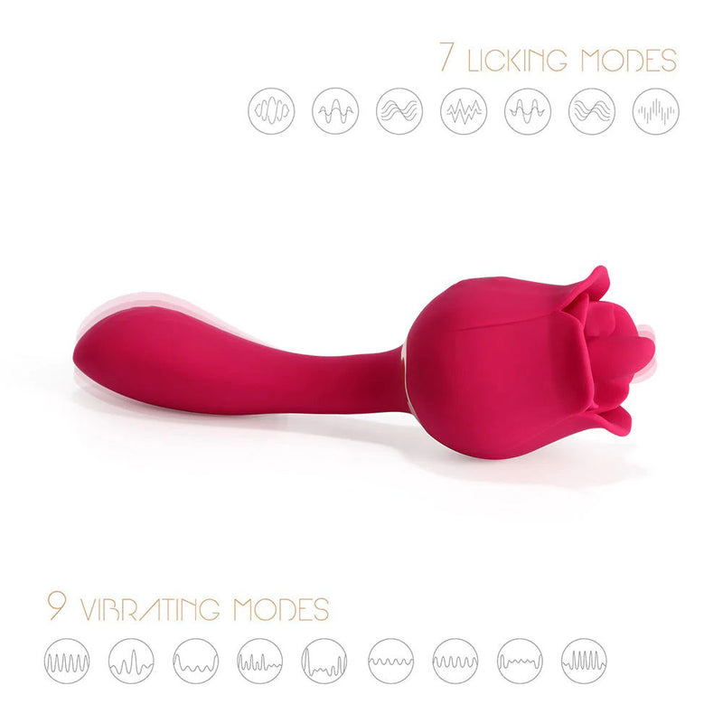 Honey Play Box Rhea - the Rose Clit Licking Tongue Vibrator and G Spot Massager - Pink