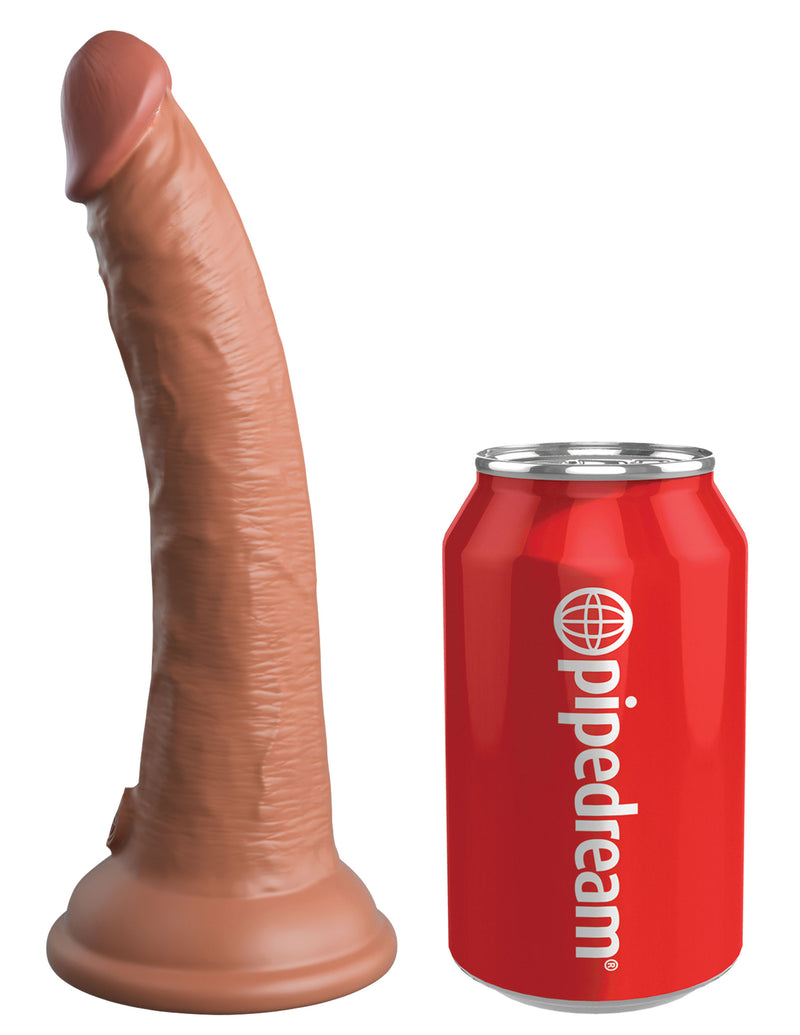Pipedream King Cock Elite Comfy Silicone Body Dock Kit - Harness and 7 Inch Dildo - Tan