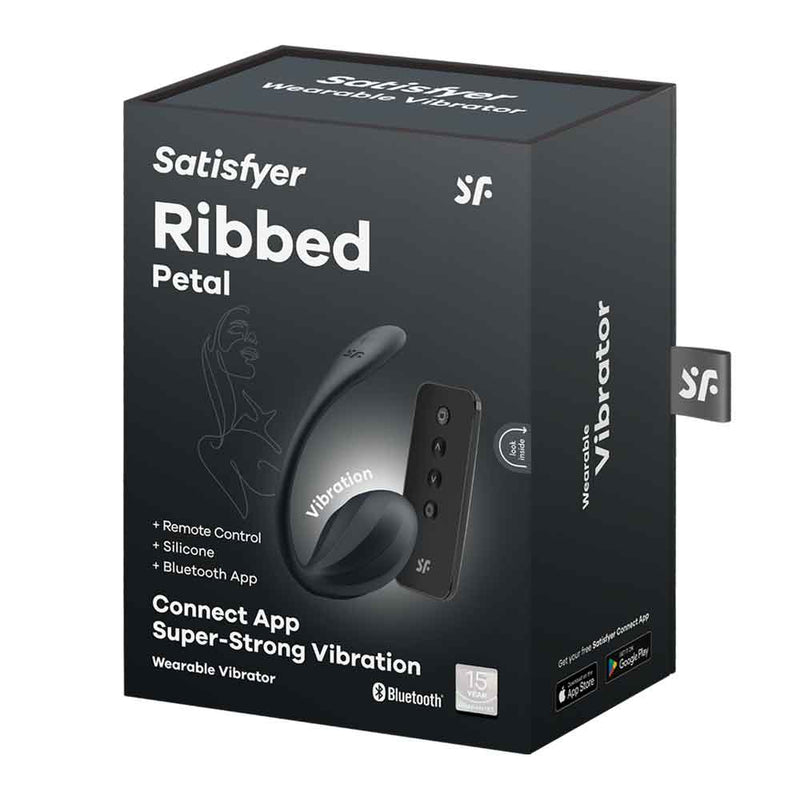 Satisfyer Ribbed Petal Connect App - Black