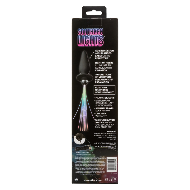 CalExotics Southern Lights - Vibrating Light Up Anal Probe - Black