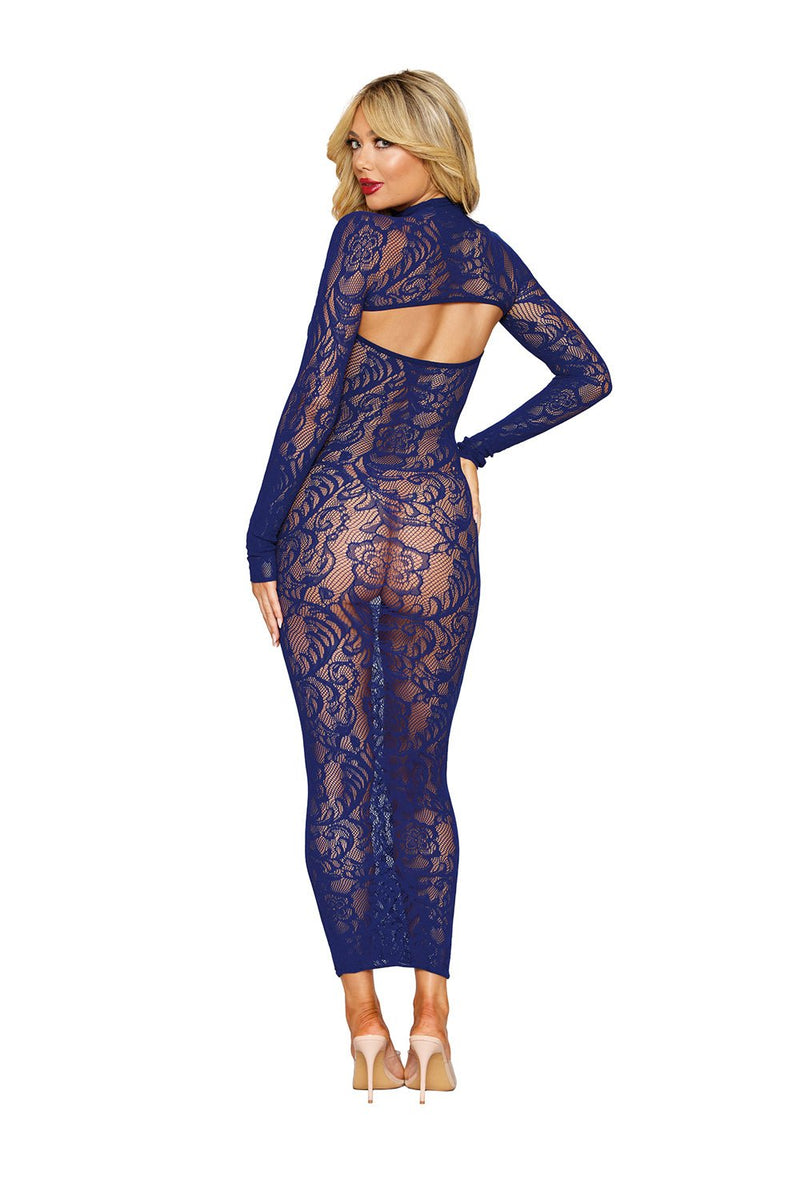 Dreamgirl Bodystocking Gown and Shrug Dmnd - One Size - Eclipse