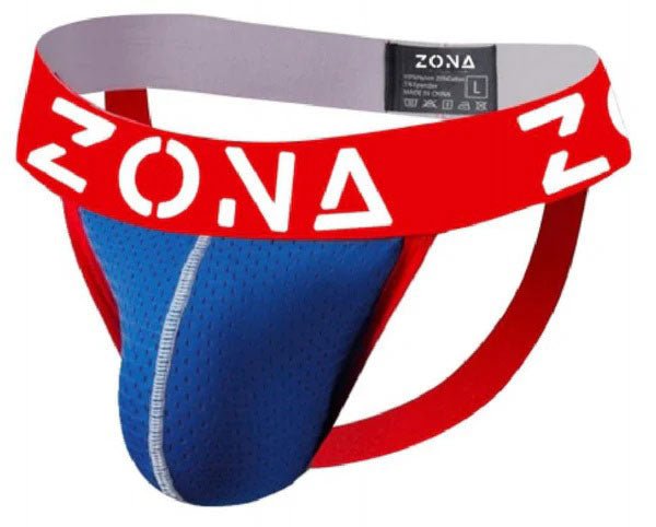 Zona Mens Underwear Blue Rush Jockstrap - Large