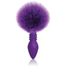 "The 9's Cottontails Silicone Bunny Tail Butt Plug - Ribbed Purple IC2687"