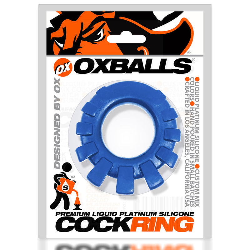 Oxballs Cock-Lug Lugged Cockring - Marine Blue