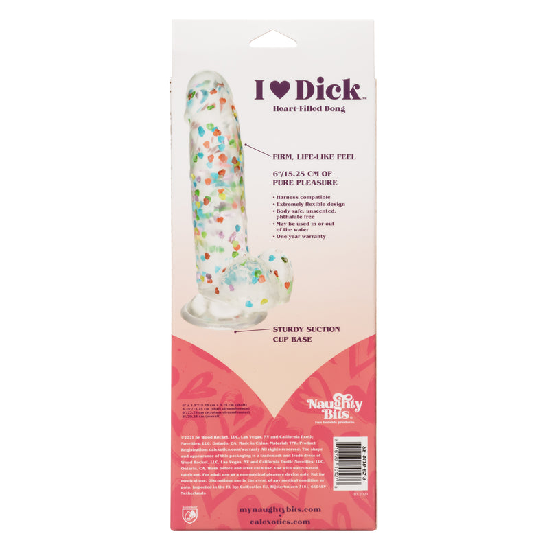 CalExotics Naughty Bits I Love Dick Heart-Filled Dong