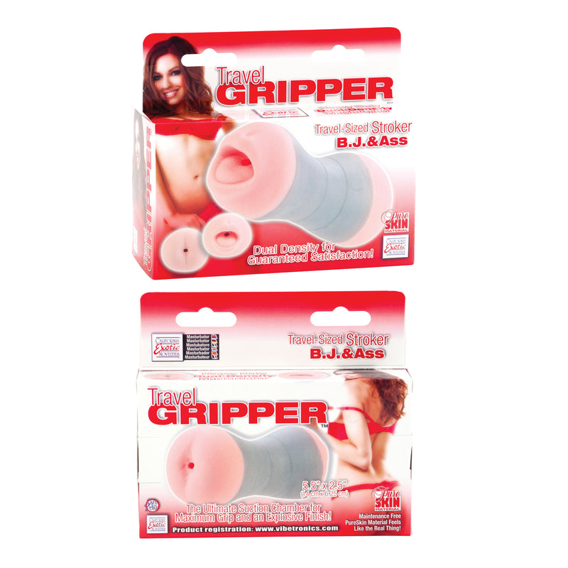 CalExotics Travel Gripper BJ (Blow Job) and Ass - Stroker Masturbator - Realistic Pocket Pussy