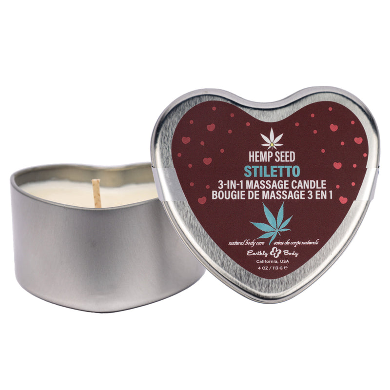 Earthly Body Hemp Seed 3 in 1 Massage Candle Stiletto 4.07oz