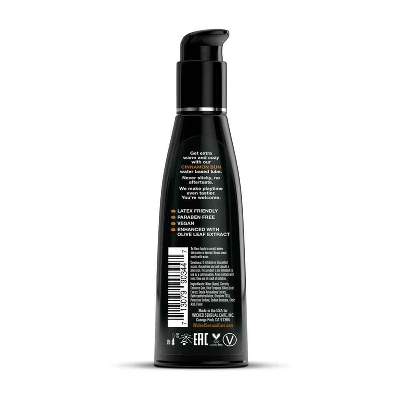 Wicked Sensual Care Aqua Cinnamon Bun Flavored Water Based Intimate Lubricant - 4 Fl. Oz.