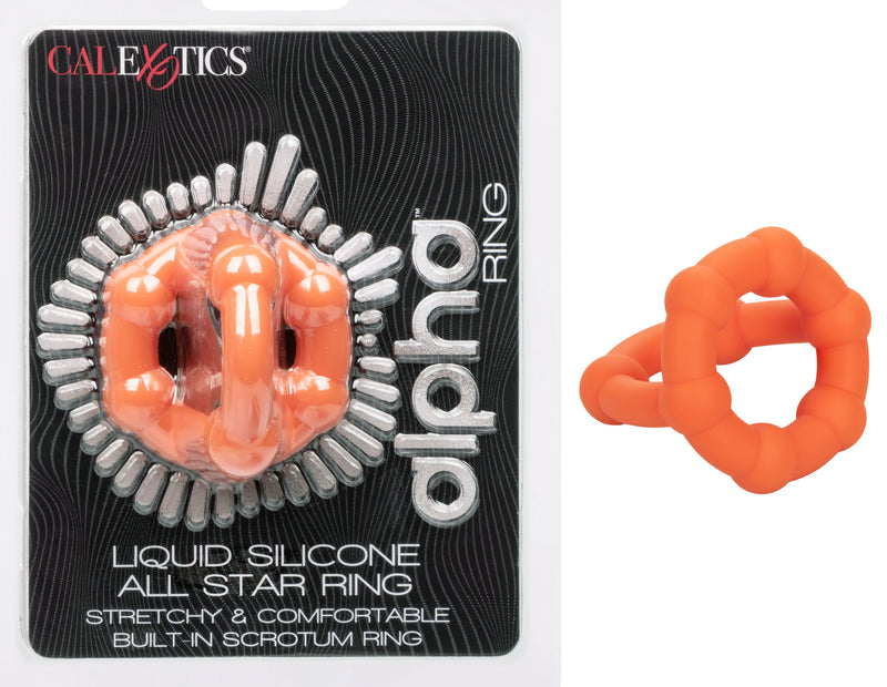 CalExotics Alpha Liquid Silicone All Star Ring - Orange