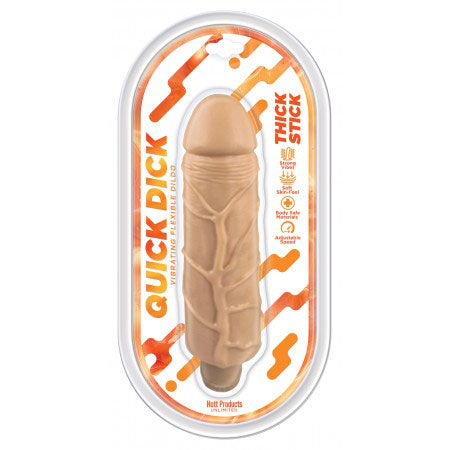 Hott Products Thick Stick Quick Dick - Vibrating Flex Dildo - 5 Inch