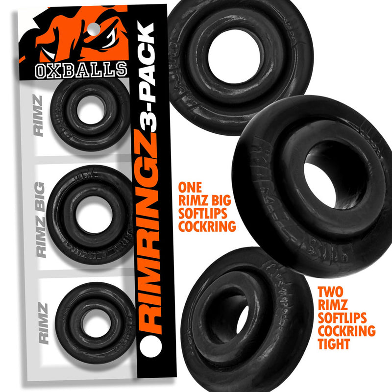 Oxballs RimringzMulti Size 3 Pack- Black