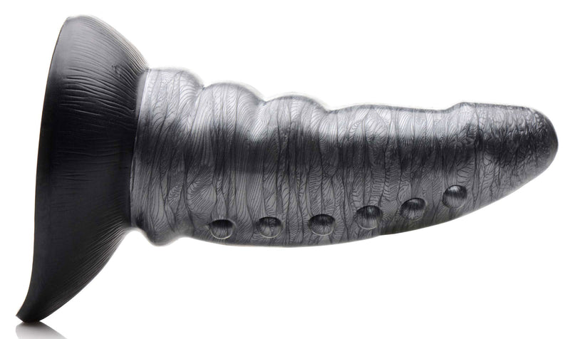 XR Brands Beastly Tapered Bumpy Silicone Dildo - Silver